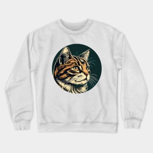 Happy Funny Cat Face Lover Crewneck Sweatshirt